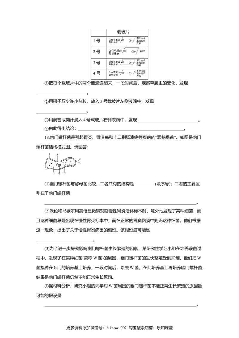 第01章走进细胞（B卷）（原卷版）_E015高中全科试卷_生物试题_必修1_1.单元测试_3.单元测试（第三套）_第01章走进细胞（B卷）