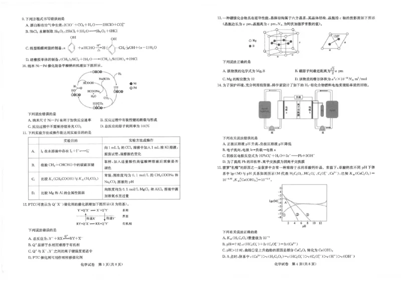 化学_2024年3月_013月合集_2024届湖北省圆创高中名校联盟高三下学期3月联合测评_湖北省圆创高中名校联盟2024届高三下学期3月联合测评化学_2024届高三三月圆创联合测评化学试卷