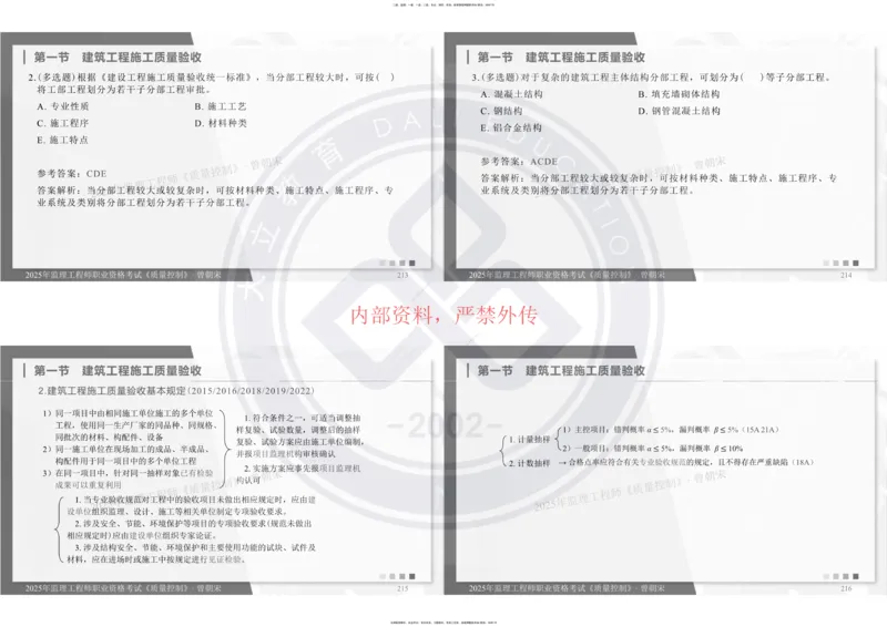 2025年监理《质量控制》精讲讲义（一页四个打印版）_监理工程师_2025监理工程师_2025年监理工程师SVIP_2025年监理土建控制SVIP_02-基础精讲✿高端面授✿深度强化_讲义