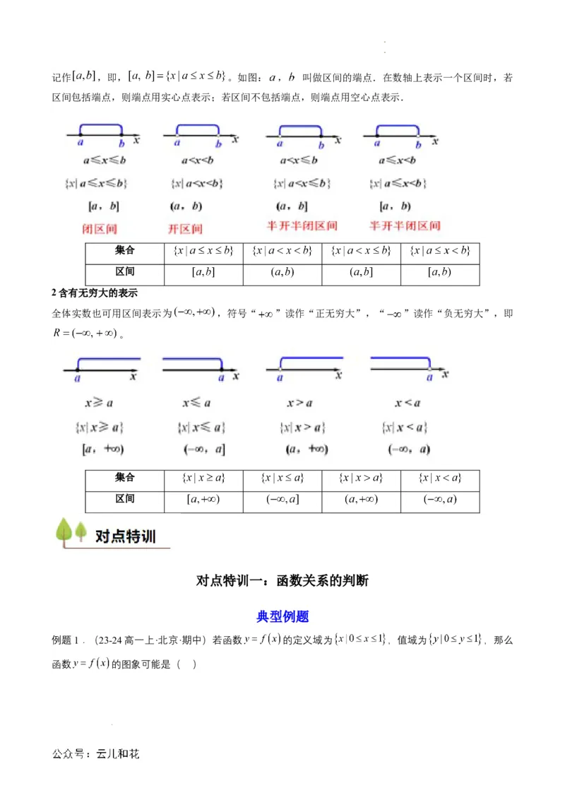 专题09预备知识九：函数的概念（原卷版）_2024-2025高一（7-7月题库）_2024年7月试卷_0708暑假自学课2024年初升高数学无忧衔接（通用版）