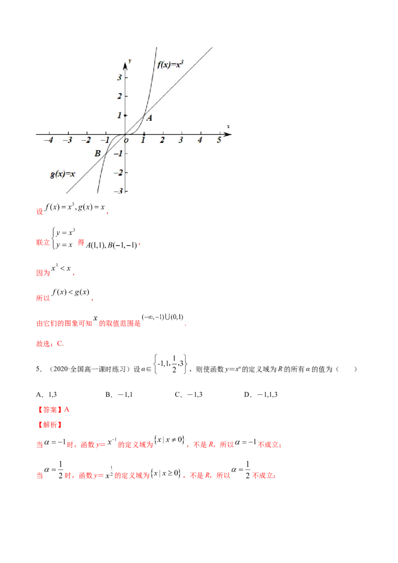 3.3幂函数（解析版）_E015高中全科试卷_数学试题_必修1_02.同步练习_4.同步练习（第四套）_3.3幂函数