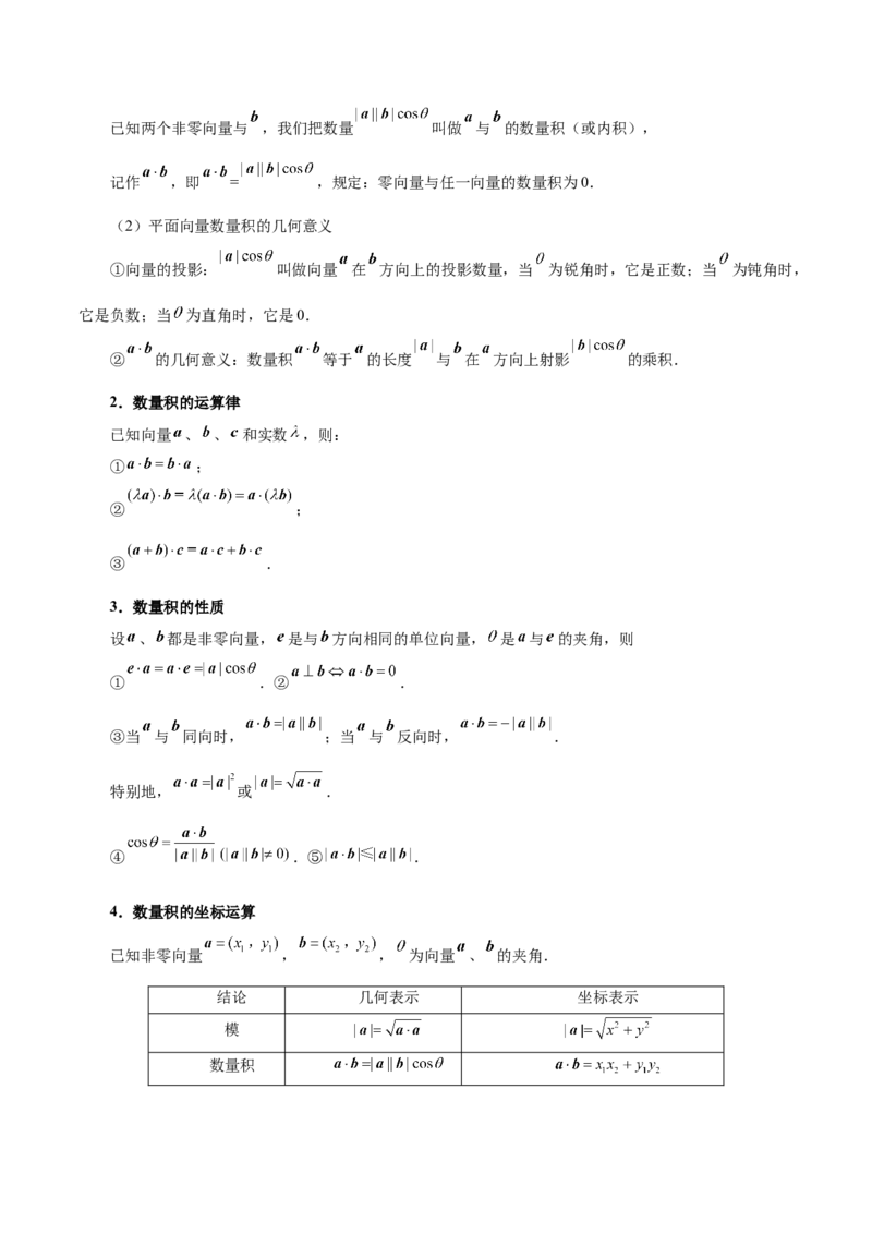 专题07平面向量（3大易错点分析+解题模板+举一反三+易错题通关）-备战2024年高考数学考试易错题（新高考专用）（原卷版）_2024年3月_02按日期_16号