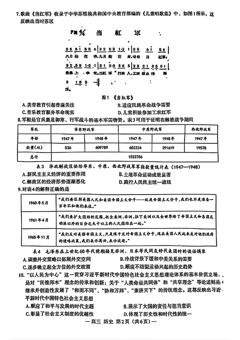 南昌三模历史试卷(1)_2024年5月_01按日期_21号_2024届江西省南昌市高三下学期第三次模拟测试_江西省南昌市2024届高三下学期第三次模拟测试历史