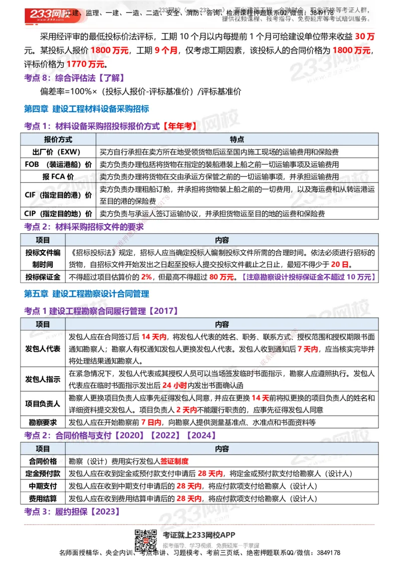 233-监理合同-时间、数字、计算公式考点归纳_监理工程师_2025监理工程师_2025年监理工程师SVIP_2025年监理合同管理SVIP_05-考前密训✿央企特训✿机构普押