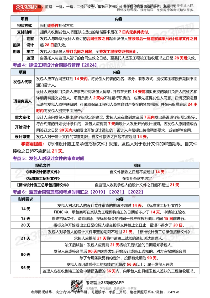 233-监理合同-时间、数字、计算公式考点归纳_监理工程师_2025监理工程师_2025年监理工程师SVIP_2025年监理合同管理SVIP_05-考前密训✿央企特训✿机构普押