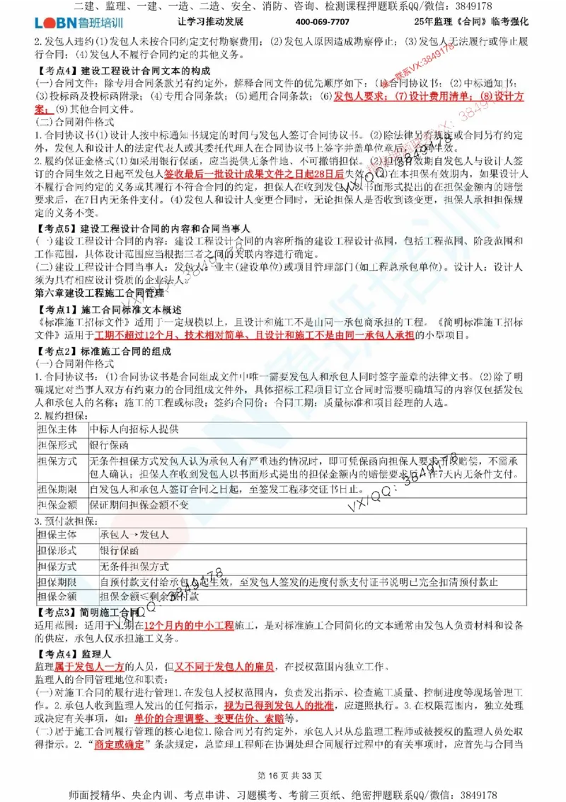 2025年监理《合同管理》LB-万元临考强化_监理工程师_2025监理工程师_2025年监理工程师SVIP_2025年监理合同管理SVIP_05-考前密训✿央企特训✿机构普押