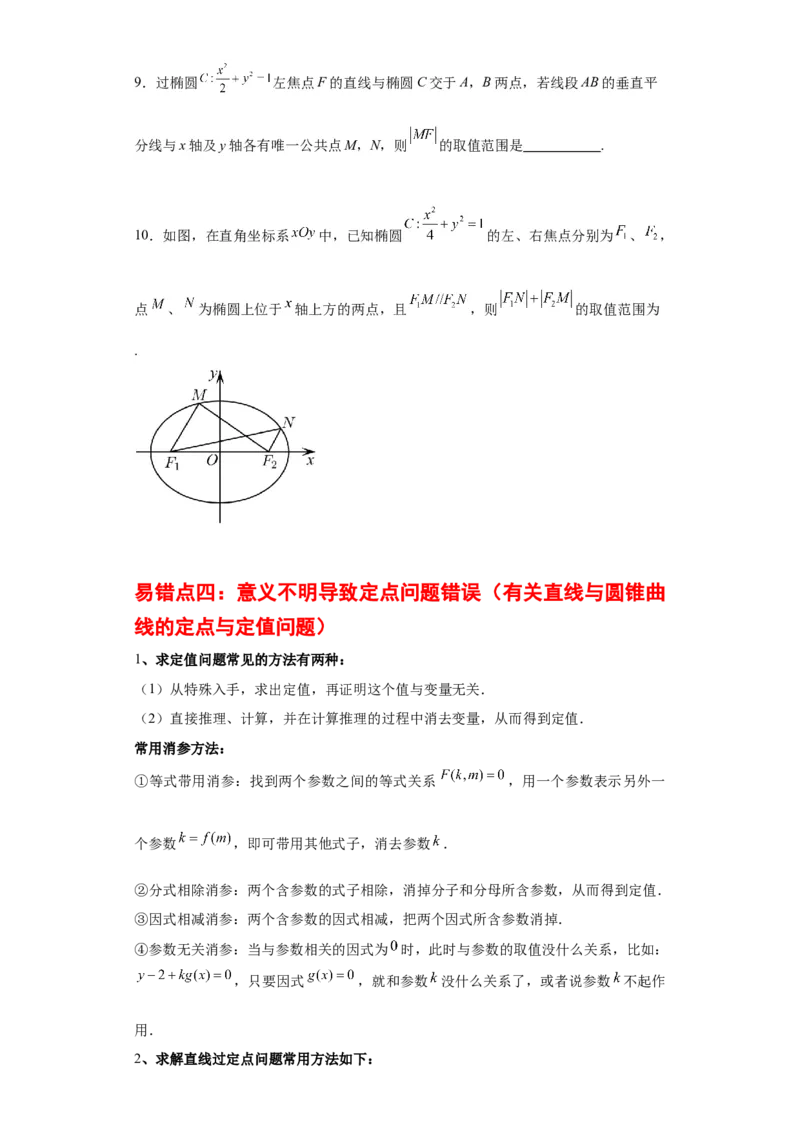 专题11圆锥曲线（4大易错点分析+解题模板+举一反三+易错题通关）-备战2024年高考数学考试易错题（新高考专用）（原卷版）_2024年3月_02按日期_16号