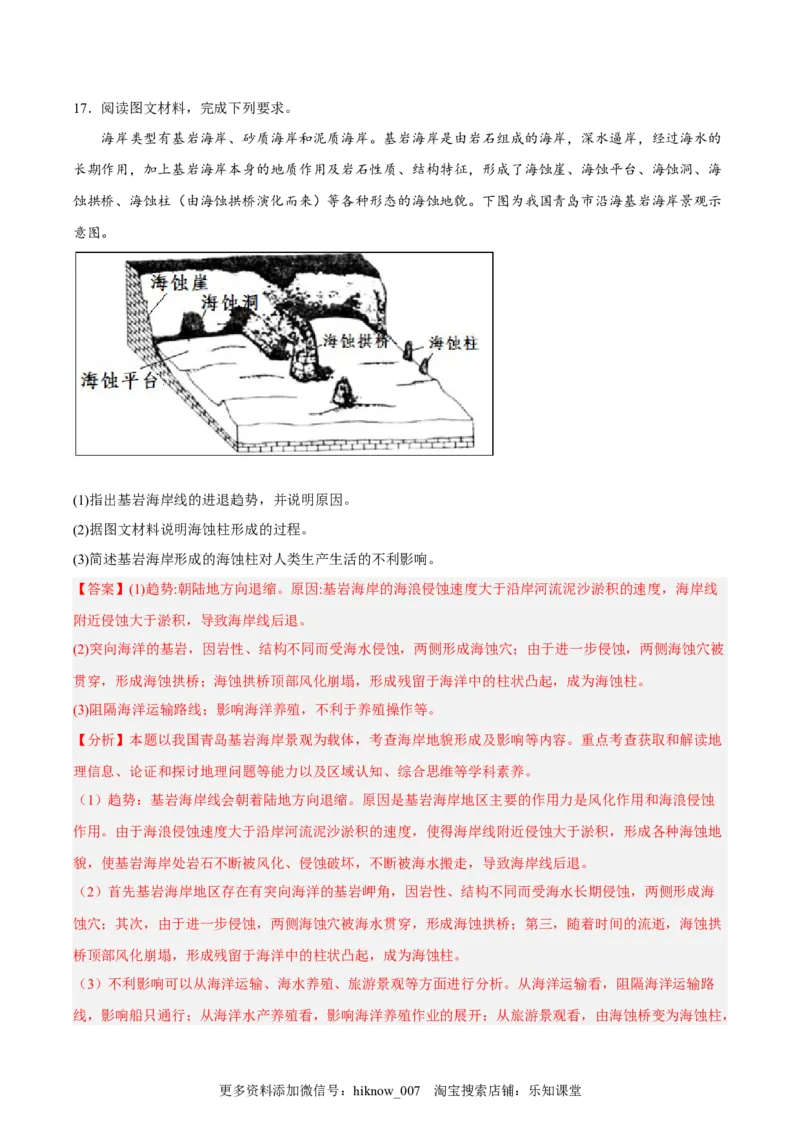 第10练常见地貌类型（解析版）_E015高中全科试卷_地理试题_必修1_2.同步练习_课后培优练2023年（第一套）