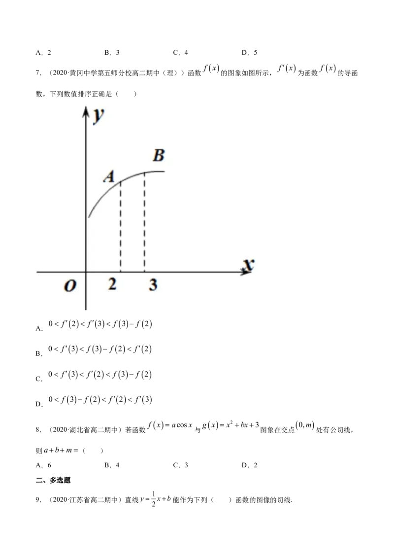 专题22导数的概念及其意义、导数的运算（原卷版）_E015高中全科试卷_数学试题_选修2_06.专项练习_专题22导数的概念及其意义、导数的运算-高中数学新教材人教A版选择性必修配套提升训练