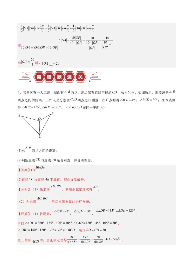 专题06解三角形及应用（3大易错点分析+解题模板+举一反三+易错题通关）-备战2024年高考数学考试易错题（新高考专用）（解析版）_2024年3月_02按日期_16号