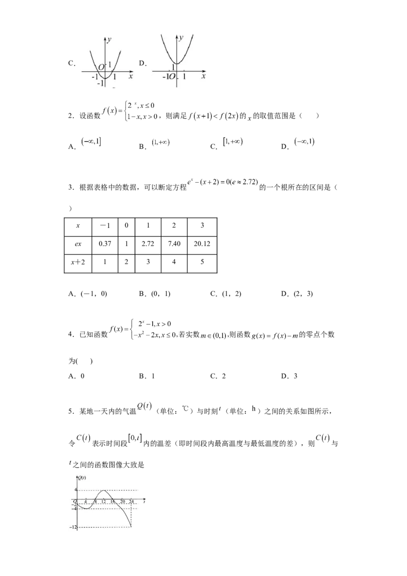 专题3.4函数的应用（原卷版）_E015高中全科试卷_数学试题_必修1_05.复习精选精练2023年