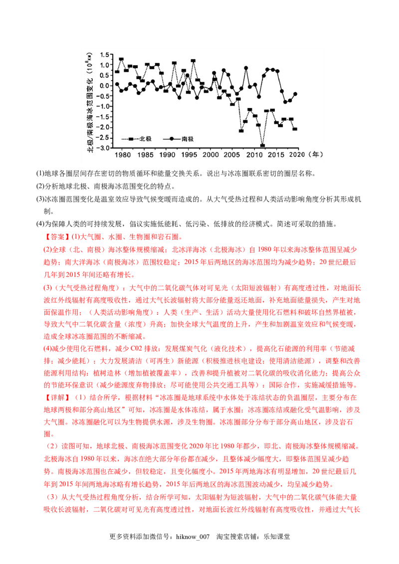 3.4全球气候变化与国家安全-2022-2023学年高二地理课后培优分级练（人教版2019选择性必修3）（解析版）_E015高中全科试卷_地理试题_选修3_2.同步练习_课后培优练2023年（第一套）