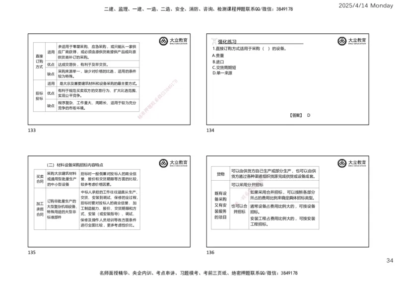 2025年监理《合同管理》冲刺（一页四个）_监理工程师_2025监理工程师_2025年监理工程师SVIP_2025年监理合同管理SVIP_04-冲刺串讲✿考点强化✿小灶集训