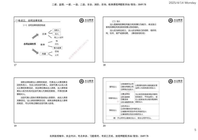 2025年监理《合同管理》冲刺（一页四个）_监理工程师_2025监理工程师_2025年监理工程师SVIP_2025年监理合同管理SVIP_04-冲刺串讲✿考点强化✿小灶集训