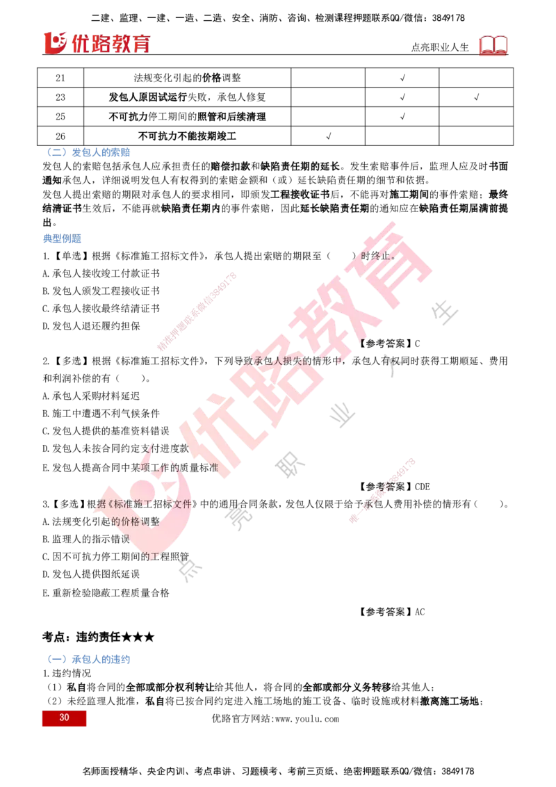 2026年监理《合同管理》精讲第6章打印版_监理工程师_2026年监理工程师SVIP_2026年监理合同管理SVIP_02-基础精讲✿高端面授✿深度强化_06.第六章建设工程施工合同管理