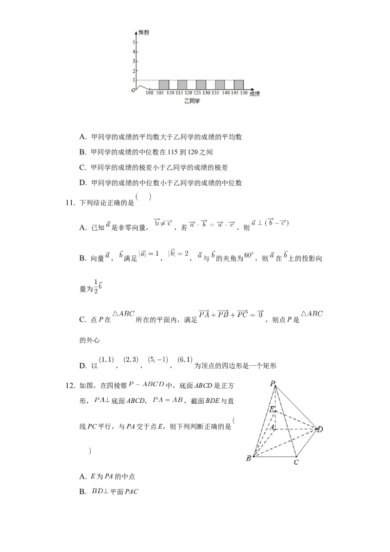 期末模拟卷02（原卷版）_E015高中全科试卷_数学试题_必修2_04.期末试卷_备战高一数学下学期期末复习（人教A版2019必修第二册）(等5份资料)