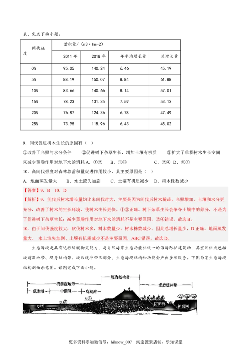 第13练植被（解析版）_E015高中全科试卷_地理试题_必修1_2.同步练习_课后培优练2023年（第一套）