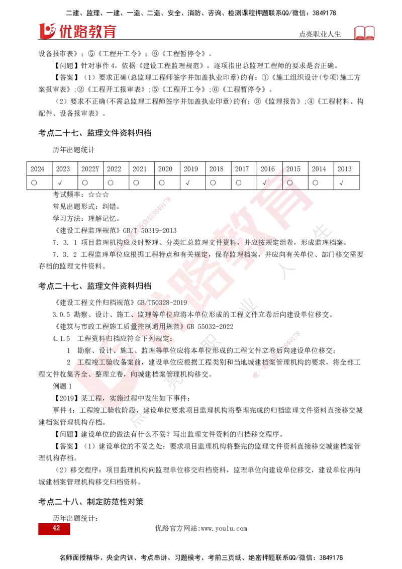 2025年监理《案例土建》冲刺（打印版）_监理工程师_2025监理工程师_2025年监理工程师SVIP_2025年监理土建案例SVIP_04-冲刺串讲✿考点强化✿小灶集训_讲义