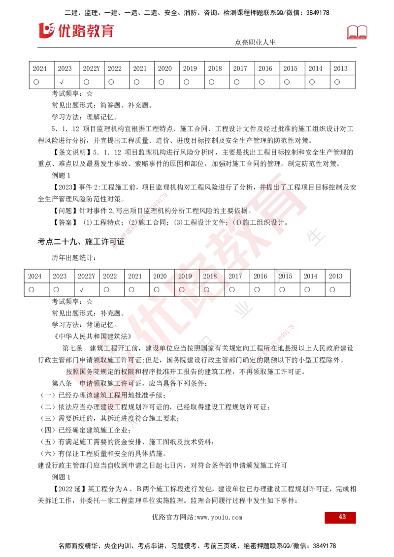 2025年监理《案例土建》冲刺（打印版）_监理工程师_2025监理工程师_2025年监理工程师SVIP_2025年监理土建案例SVIP_04-冲刺串讲✿考点强化✿小灶集训_讲义