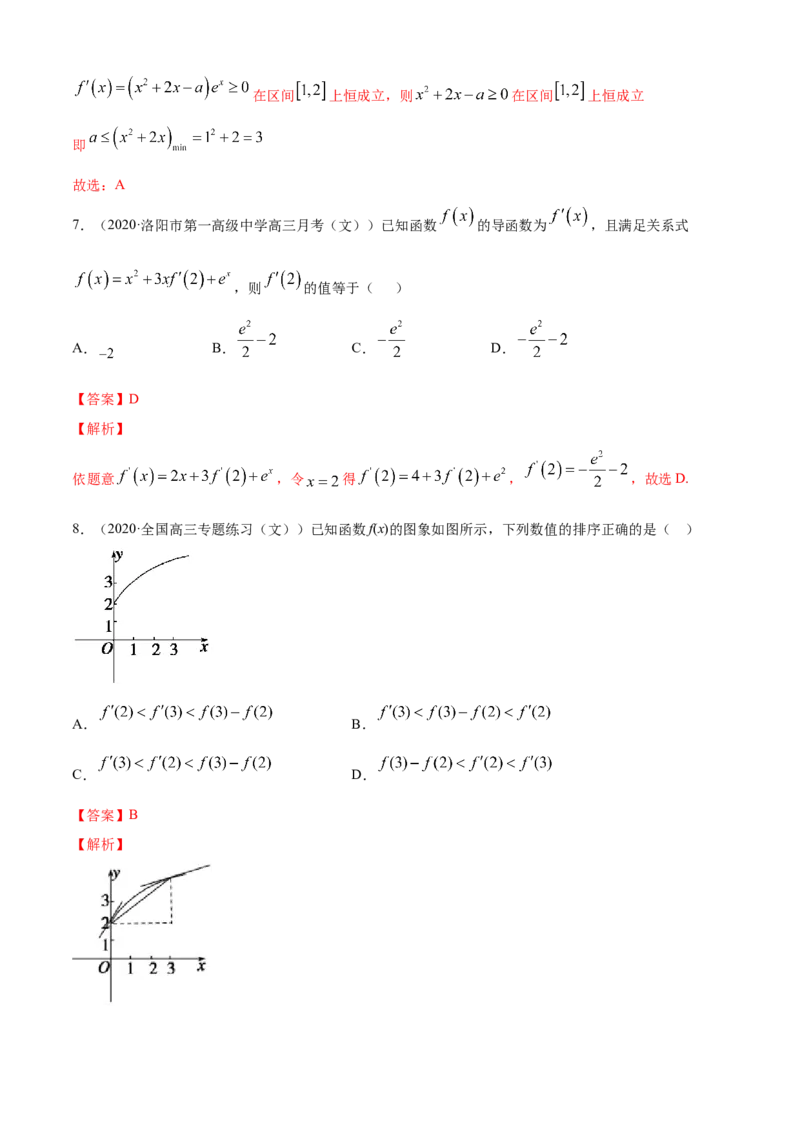 专题5.4《一元函数的导数及其应用》单元测试卷（A卷基础篇）解析版_E015高中全科试卷_数学试题_选修2_01.同步练习_同步练习（第四套）