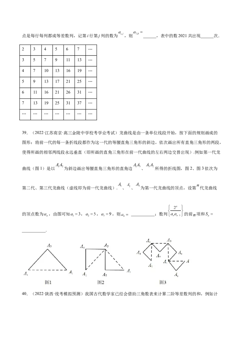专题07数列专题（数学文化）（原卷版）(1)_2024年4月_01按日期_6号_2024届新结构高考数学合集_新高考数学创新题型微专题（数学文化、新定义）