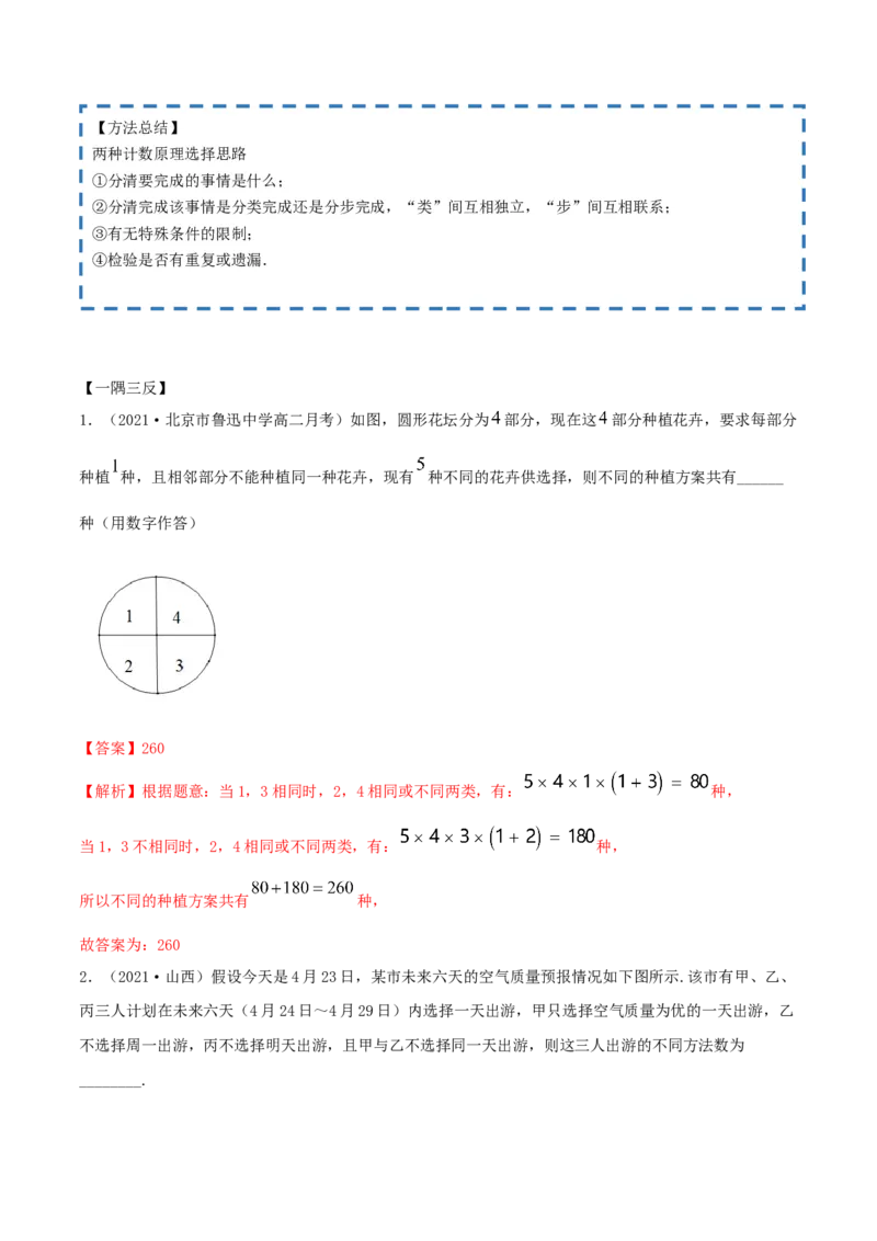 6.1分类加法计数原理与分步乘法计数原理（精讲）（解析版）_E015高中全科试卷_数学试题_选修3_02.同步练习_同步练习（第二套）