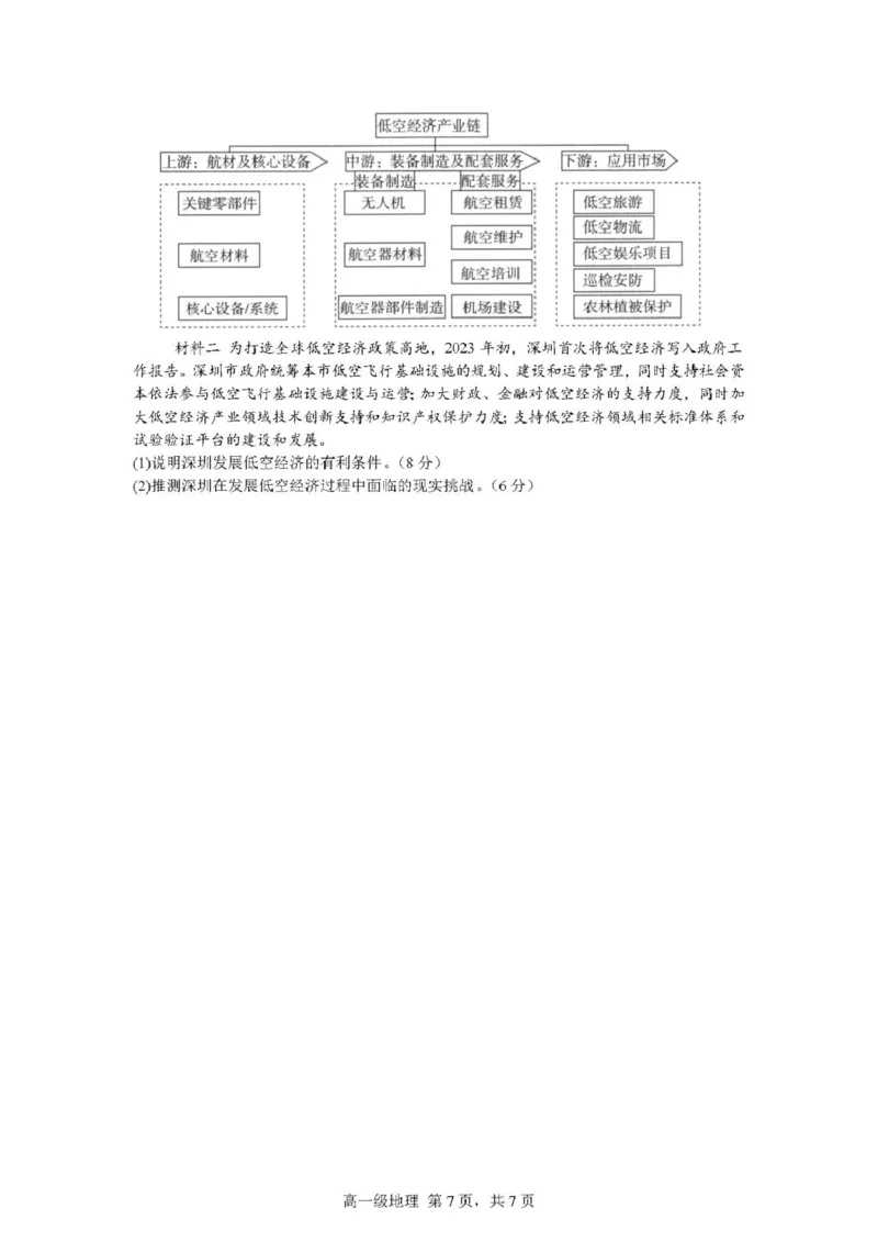 广东省江门市鹤山第一中学2024-2025学年高一下学期第一阶段考试地理试题（PDF版，含答案）_2024-2025高一（7-7月题库）_2025年04月试卷