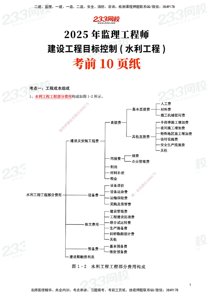 233-水利控制-考前10页纸_监理工程师_2025监理工程师_2025年监理工程师SVIP_2025年监理水利控制SVIP_05-考前密训✿央企特训✿机构普押_16-水利控制《考前10页纸》233