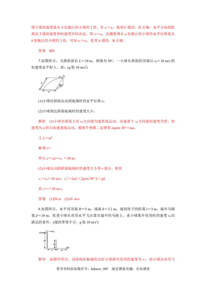5.4专题：平抛运动规律的应用（解析版）_E015高中全科试卷_物理试题_必修2_2.同步练习_同步练习（第一套）_5.4专题：平抛运动规律的应用（原稿版解析版）