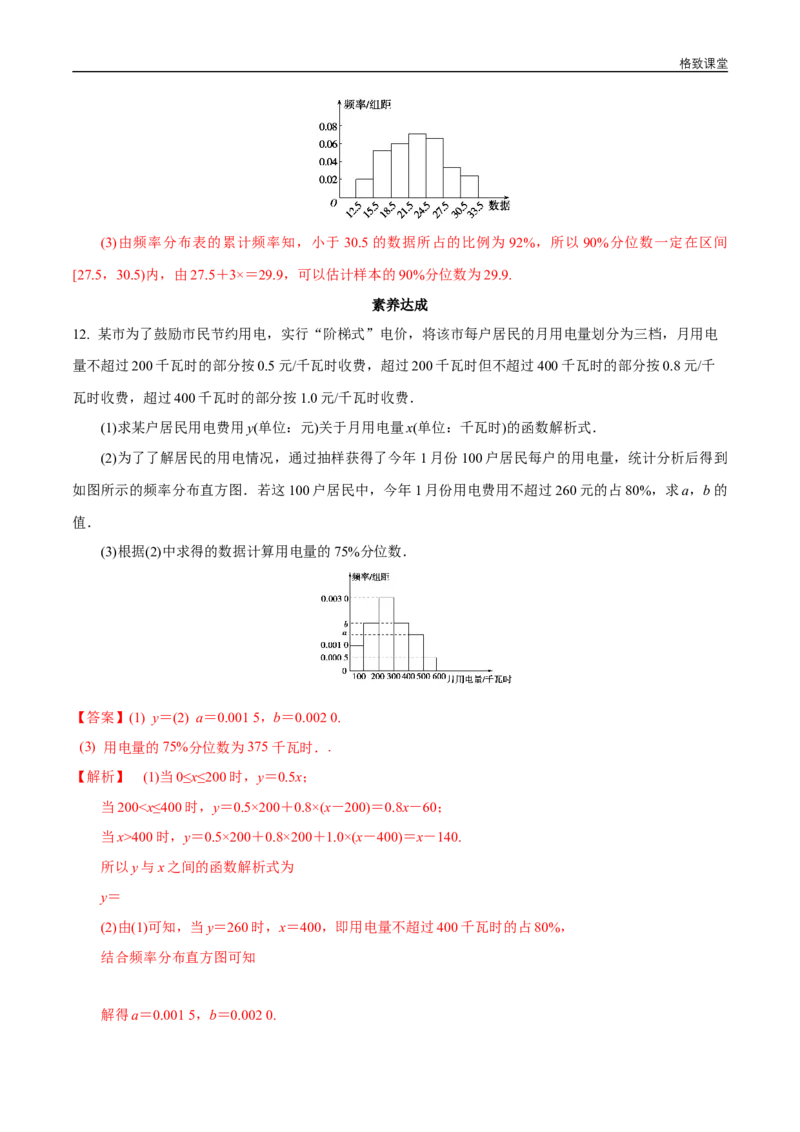 新教材精创9.2.2总体百分数的估计同步练习（2）（解析版）_E015高中全科试卷_数学试题_必修2_02.同步练习_同步练习（第四套）