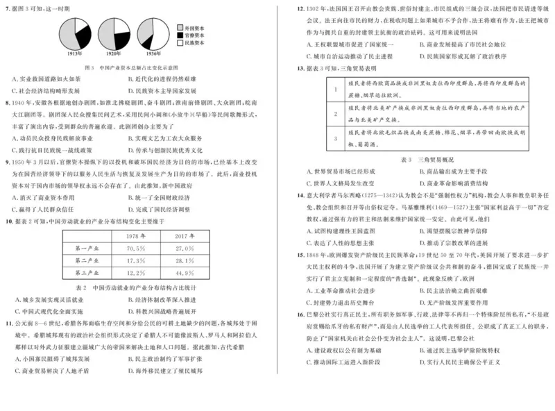 安徽省示范高中培优联盟2024-2025学年高一下学期春季联赛历史试卷（图片版，含答案）_2024-2025高一（7-7月题库）_2025年05月试卷