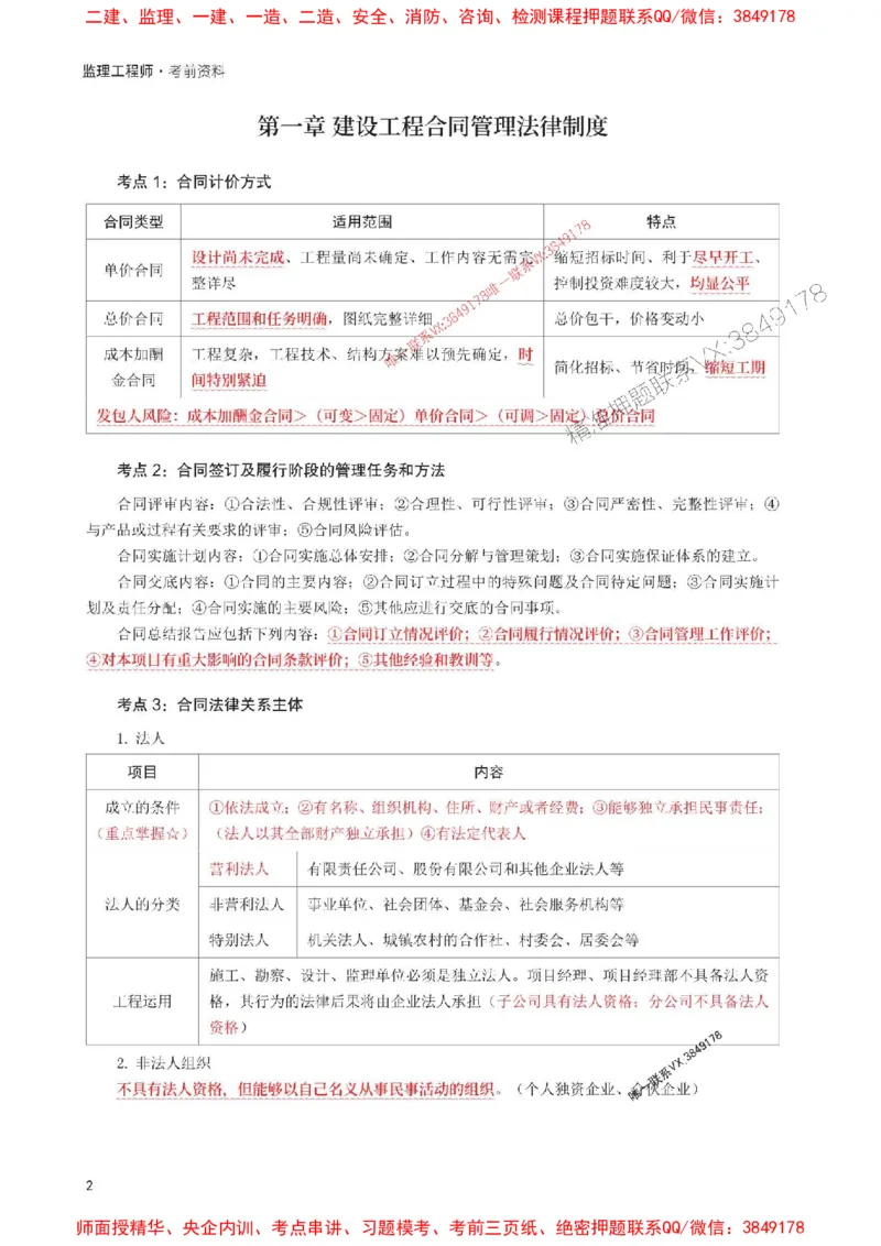 2025年监理工程师考试《合同管理》考前30页纸_监理工程师_2025监理工程师_2025年监理工程师SVIP_2025年监理合同管理SVIP_05-考前密训✿央企特训✿机构普押