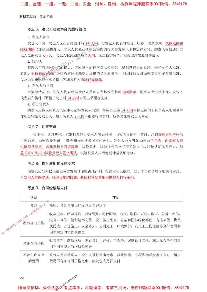 2025年监理工程师考试《合同管理》考前30页纸_监理工程师_2025监理工程师_2025年监理工程师SVIP_2025年监理合同管理SVIP_05-考前密训✿央企特训✿机构普押