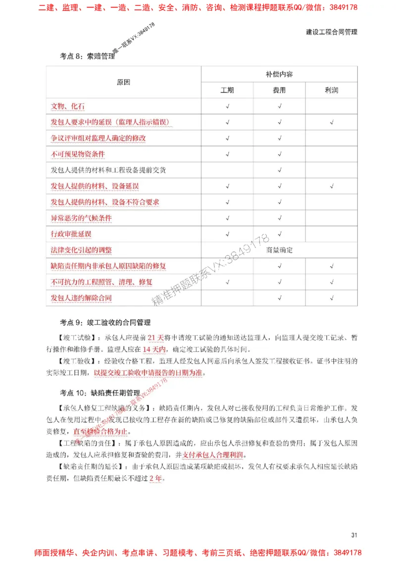 2025年监理工程师考试《合同管理》考前30页纸_监理工程师_2025监理工程师_2025年监理工程师SVIP_2025年监理合同管理SVIP_05-考前密训✿央企特训✿机构普押