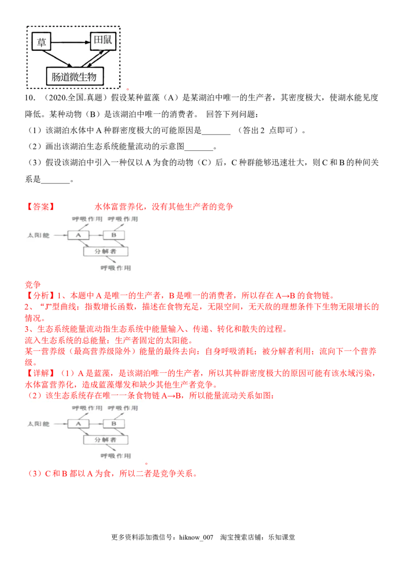 3.2生态系统的能量流动（解析版）_E015高中全科试卷_生物试题_选修2_2.同步练习_1.课后培优练2023年