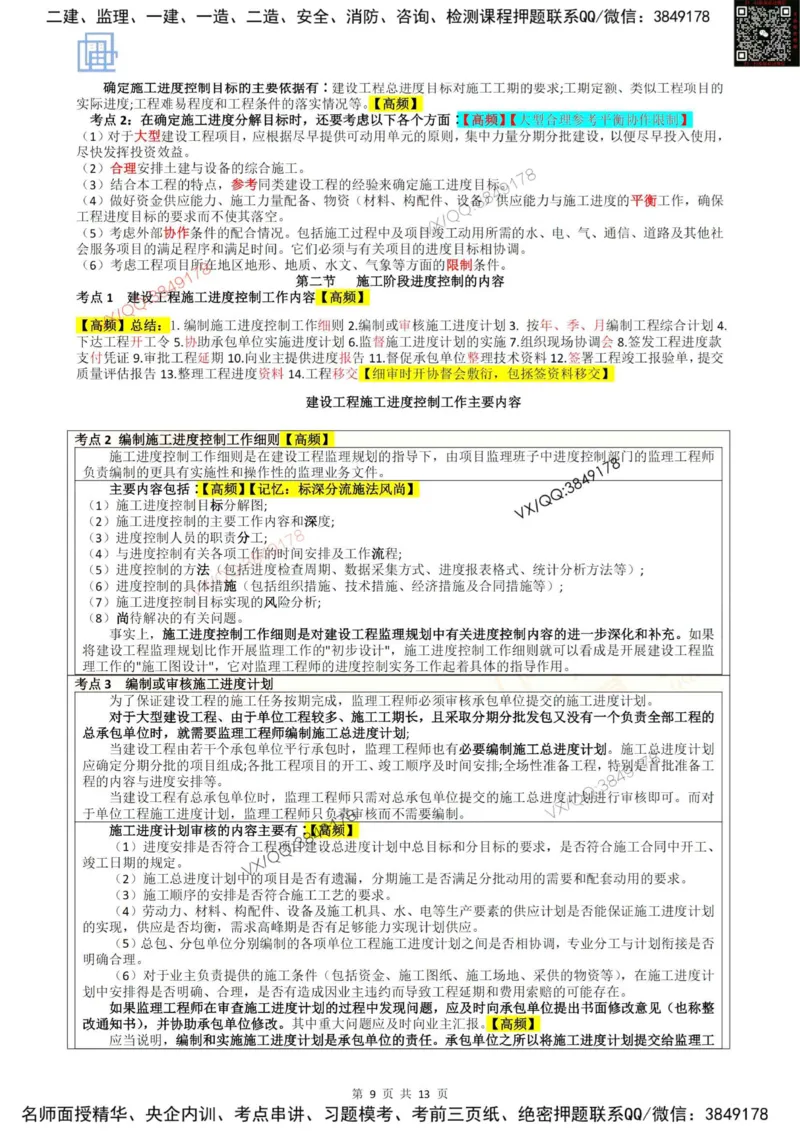 2025进度控制强化记忆_监理工程师_2025监理工程师_2025年监理工程师SVIP_2025年监理土建控制SVIP_05-考前密训✿央企特训✿机构普押_16-控制《终极押题资料》雷哥推荐