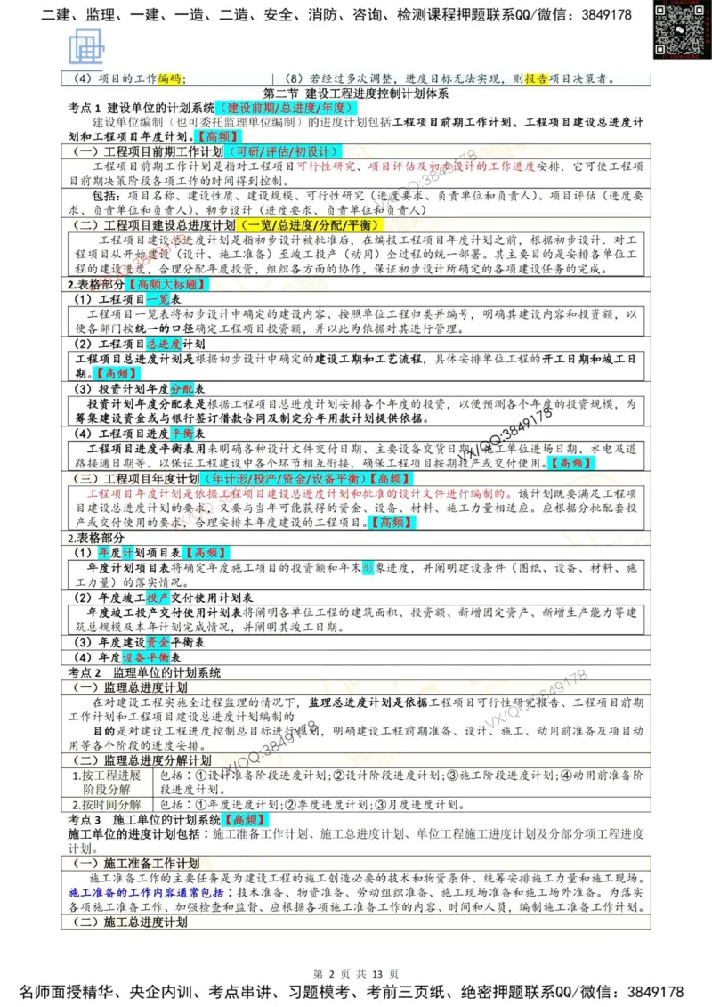 2025进度控制强化记忆_监理工程师_2025监理工程师_2025年监理工程师SVIP_2025年监理土建控制SVIP_05-考前密训✿央企特训✿机构普押_16-控制《终极押题资料》雷哥推荐