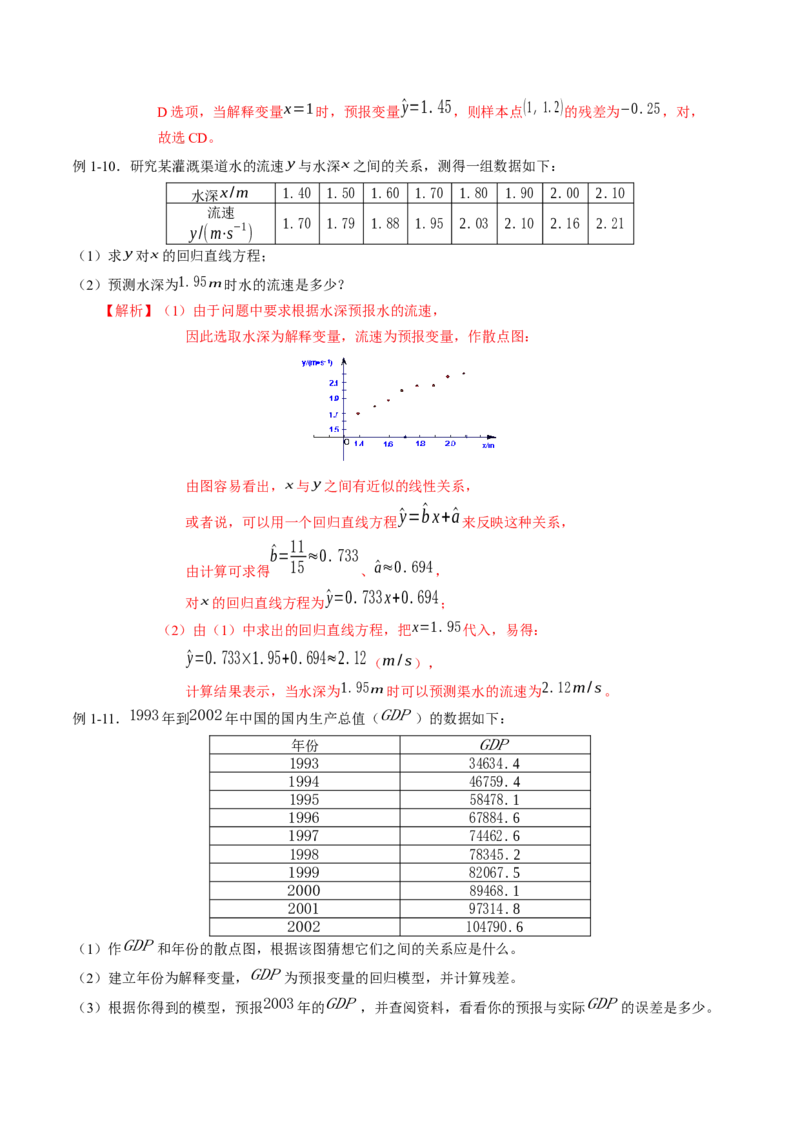 专题8.2一元线性回归模型及其应用（解析版）_E015高中全科试卷_数学试题_选修3_02.同步练习_课后培优练2023年