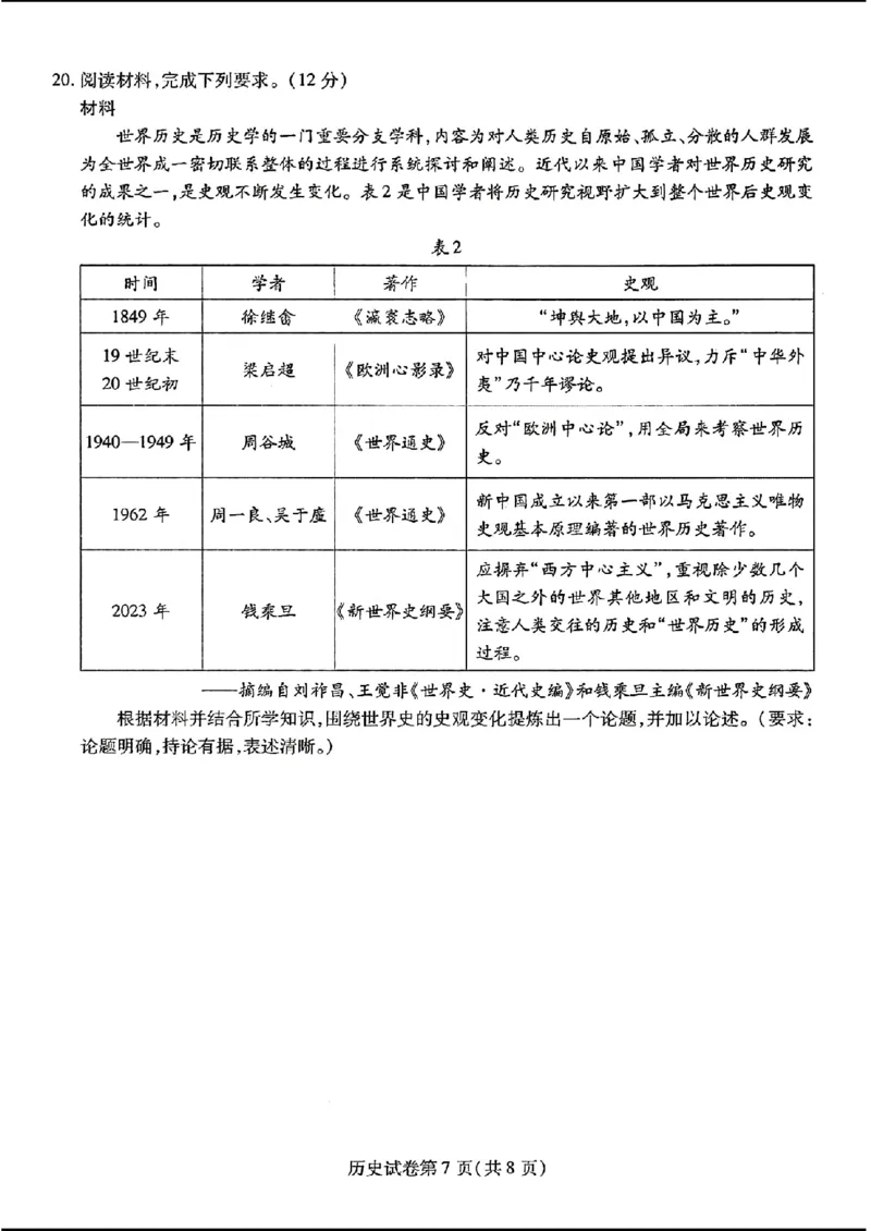 东北三省三校二模-历史(1)_2024年4月_024月合集_2024届东北三省三校高三第二次联合模拟考试