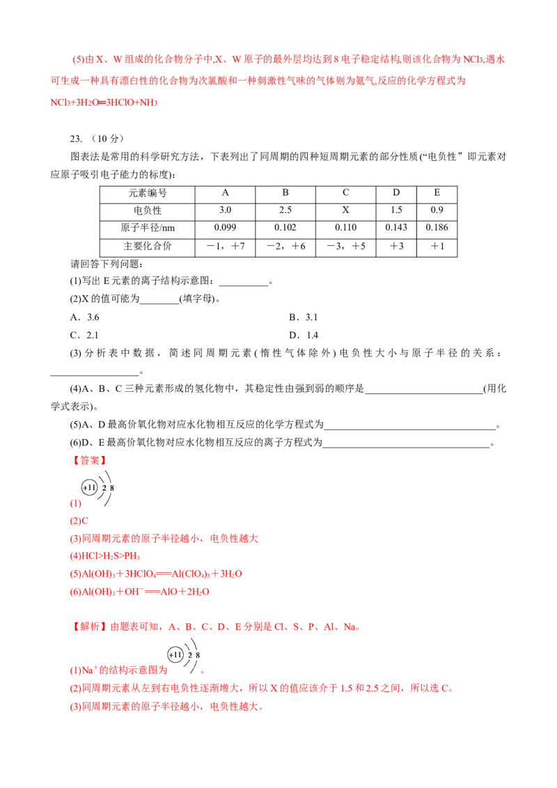 第04章物质结构元素周期律（B卷能力提高篇）（解析版）_E015高中全科试卷_化学试题_必修1_1.新版人教版高中化学试卷必修一_2.单元测试_1、单元测试（第一套）