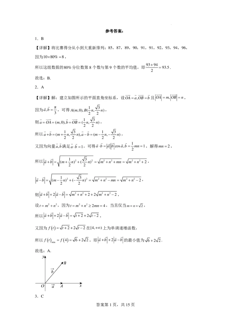 九省联考模式临川一中2024届高三&ldquo;九省联考&rdquo;考后适应性测试数学一(1)_2024年3月_013月合集_2024届新高考19题（九省联考模式）数学合集140套