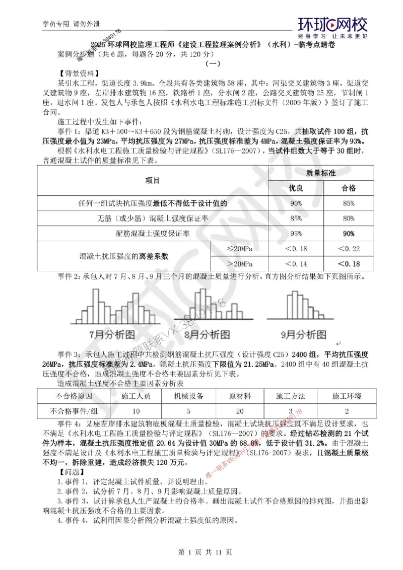 2025环球网校监理工程师《建设工程监理案例分析》（水利）临考点睛卷_监理工程师_2025监理工程师_2025年监理工程师SVIP_2025年监理水利案例SVIP