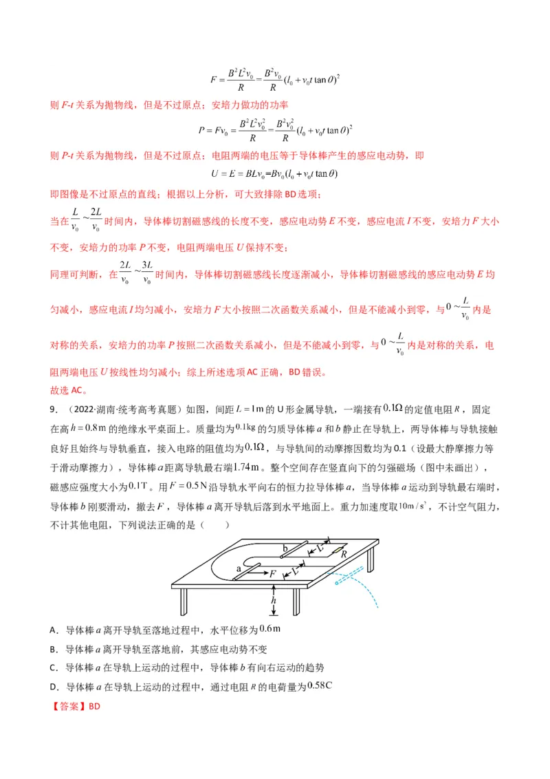 专题12电磁感应（选择题）学易金卷：三年（2021-2023）高考物理真题分项汇编（全国通用）（解析版）_2024年4月_其他