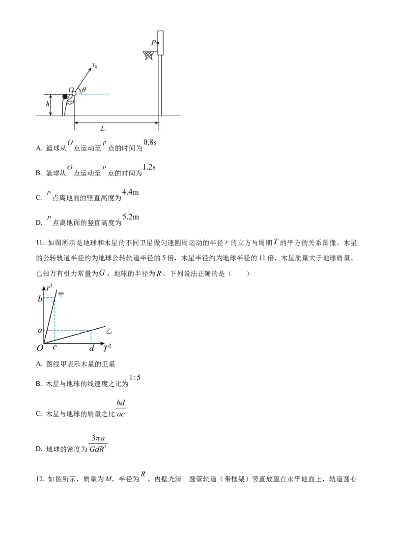 山东省名校联盟2024-2025学年高一下学期3月校际联考物理试题（B）（含答案）_2024-2025高一（7-7月题库）_2025年04月试卷_0407山东省名校联盟2024-2025学年高一下学期3月校际联考试题