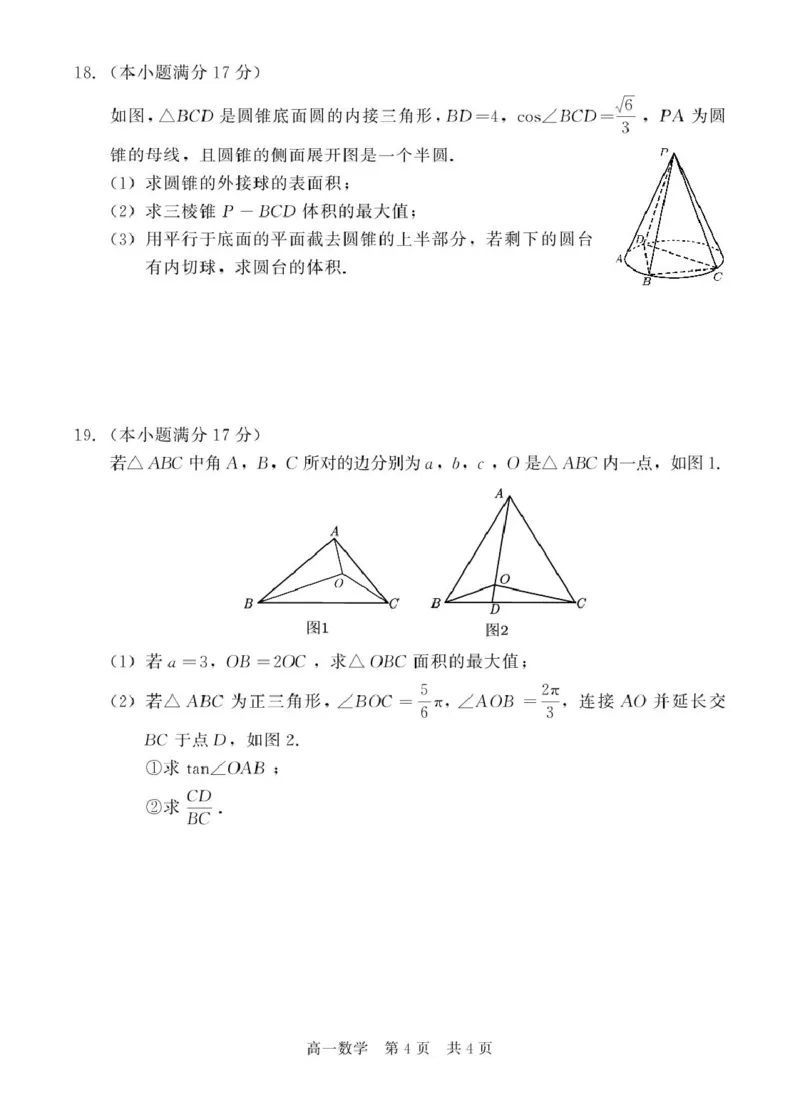 河北省NT20名校联合体2024-2025学年高一下学期4月期中考试数学PDF版含解析_2024-2025高一（7-7月题库）_2025年05月试卷_0522河北省NT20名校联合体2024-2025学年高一下学期4月期中考试