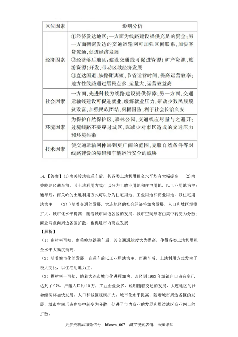 山东省临朐县第五中学高一人教版（2019）地理必修第二册同步练习：4.2.3交通运输布局对区域发展的影响_E015高中全科试卷_地理试题_必修2_2.同步练习_同步练习（第一套）