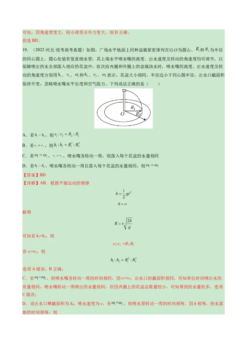专题04曲线运动-学易金卷：三年（2021-2023）高考物理真题分项汇编（全国通用）（解析版）_2024年4月_其他_240413学易金卷：三年（2021-2023）高考物理真题分项汇编（全国通用）