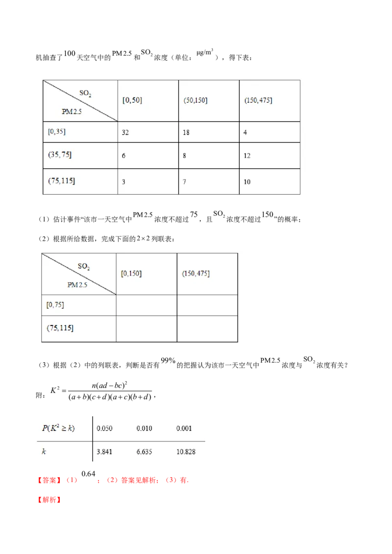 专题37分类变量与列联表（解析版）_E015高中全科试卷_数学试题_选修3_05.专项训练_专题37分类变量与列联表
