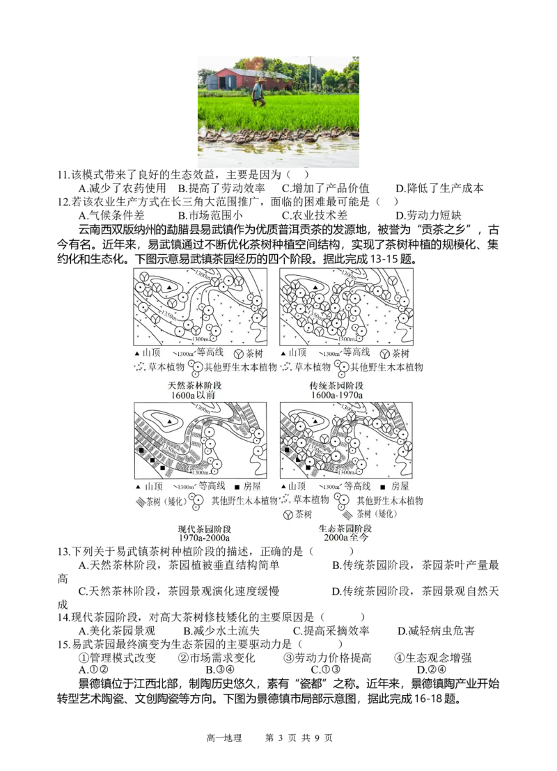 四川省遂宁市射洪中学2024-2025学年高一下学期期中考试地理试卷（含答案）_2024-2025高一（7-7月题库）_2025年05月试卷_0519四川省遂宁市射洪中学2024-2025学年高一下学期期中考试