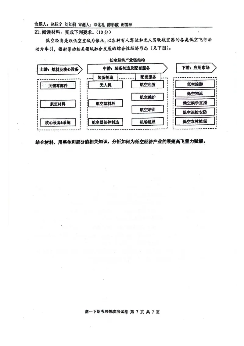 南宁二中2023-2024学年下学期高一期考政治试卷_2024-2025高一（7-7月题库）_2024年7月试卷_0704广西南宁市第二中学2023-2024学年高一下学期7月期末考试